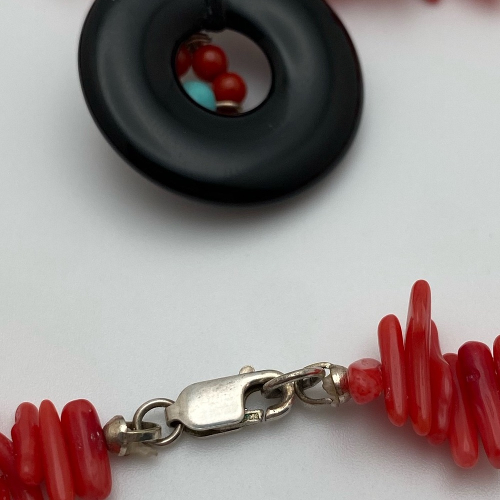 Gemstone Beaded Flower Necklace with 925 Sterling Silver Clasp - Picture 5 of 6